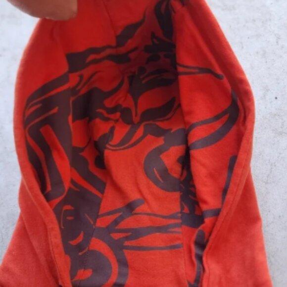 Marithe Francois Girbaud Rare Vintage Y2K Red Orange Zip-Up Hoodie Jacket, L - Picture 5 of 6